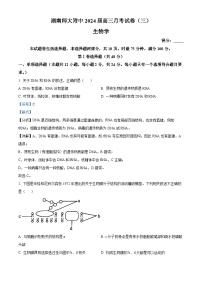 湖南省长沙市湖南师大附中2023-2024学年高三上学期第三次月考生物试题（Word版附解析）