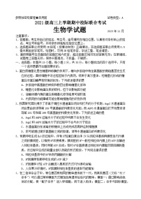 山东省日照市2023-2024学年高三上学期期中考试生物试题