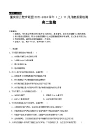 2023-2024学年高二上学期11月月考试题 生物 Word版含答案