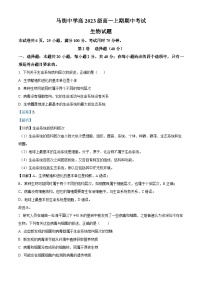 四川省泸州市合江县马街中学2023-2024学年高一11月期中生物试题（Word版附解析）