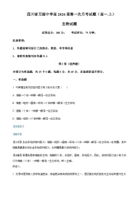 2023-2024学年四川省达州市万源中学高一上学期10月月考生物试题含答案