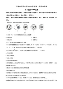 上海市川沙中学2023-2024学年高二上学期期中生物试题（解析版）