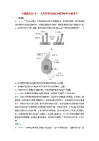 2024届高考生物二轮专题复习与测试专题强化练十人和高等动物的神经调节和体液调节