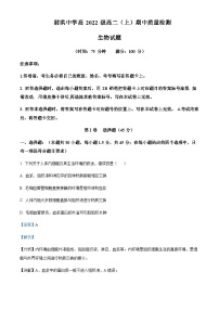 2023-2024学年四川省遂宁市射洪中学校高二11月期中生物试题含答案