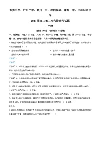 广东省六校2024届高三上学期第三次联考生物试题（Word版附解析）