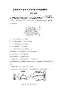 广东省广州市第六十五中学2023-2024学年高二上学期10月月考生物试题