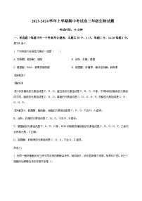 2023-2024学年河北省衡水市冀州中学高三上学期期中考试生物含解析