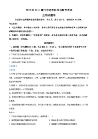 浙江省绍兴市嵊州市2023-2024学年高三上学期选考科目调研生物学科试题（Word版附解析）