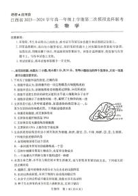 2024江西省高一上学期12月第二次模拟选科联考试题生物PDF版含解析