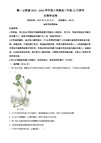 湖北省腾云联盟2023-2024学年高三上学期12月联考试生物试题（原卷版）