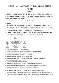 山东省枣庄市第三中学2023-2024学年高二上学期12月质量检测生物试题（Word版附解析）