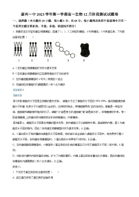 浙江省嘉兴市一中2023-2024学年高一上学期12月月考生物试题（Word版附解析）