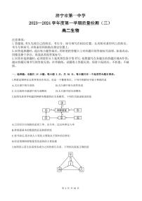 2024济宁一中高二上学期第三次月考试题生物PDF版含答案