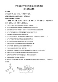 精品解析：广东省深圳市罗湖高级中学2023-2024学年高二上学期阶段性考试生物试题