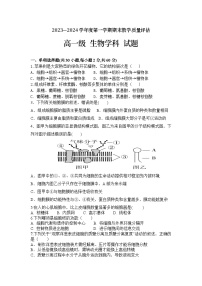 陕西省西安市周至县第四中学2023-2024学年高一上学期1月期末生物试题