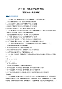 2024年高考生物一轮复习讲练测（新教材新高考）第3讲 糖类和脂质（练习）（原卷版+答案解析）