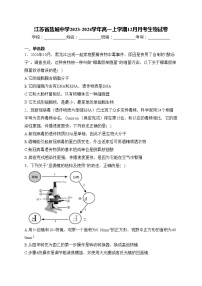 江苏省盐城中学2023-2024学年高一上学期12月月考生物试卷(含答案)