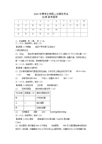 2024年九省新高考第二次模拟考试卷：生物（贵州、甘肃专用）（参考答案）