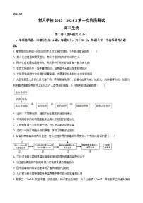 江苏扬州市树人高中部2023-2024年高二下学期3月考试生物试题（原卷版+解析版）