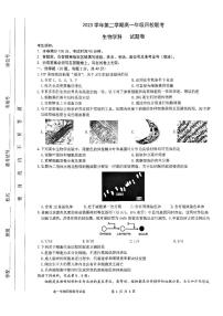 生物-浙江省四校联考2023-2024学年高一下学期3月月考