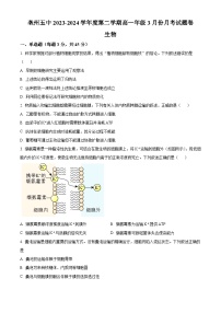 安徽省亳州市第五完全中学2023-2024学年高一下学期3月月考生物试题（原卷版+解析版）