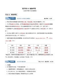 2024年高考生物一轮复习考点通关卷(新高考通用)考点通关卷09细胞呼吸(原卷版+解析)