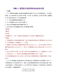 专题06 基因的分离定律和自由组合定律-十年（2013-2022）高考生物真题分项汇编（全国通用）