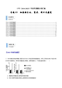 专题09 细胞的分化、衰老、凋亡及癌变- 十年（2014-2023）高考生物真题分项汇编（全国通用）