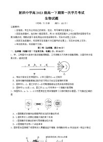 四川省遂宁市射洪中学2023-2024学年高一下学期4月月考生物试卷（Word版附答案）