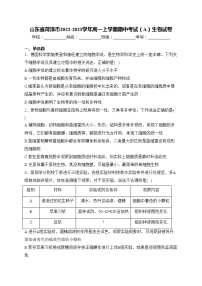 山东省菏泽市2022-2023学年高一上学期期中考试（A）生物试卷(含答案)