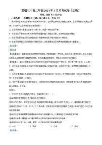 湖北省武汉市武钢三中2023-2024学年高二下学期3月月考生物试题（Word版附解析）