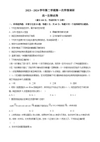 江苏省宿迁市泗阳县桃源路中学2023-2024学年高一下学期4月月考生物试题（原卷版+解析版）