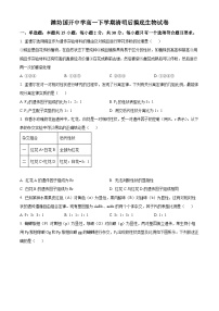 山东省潍坊市安丘市潍坊国开中学2023-2024学年高一下学期4月月考生物试题（原卷版+解析版）