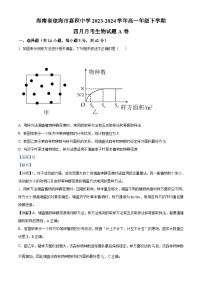 海南省琼海市嘉积中学2023-2024学年高一年级下学期四月月考生物试题A卷（原卷版+解析版）