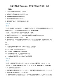 云南省大理市白族自治州民族中学2023-2024学年高一下学期4月月考生物试题（Word版附解析）