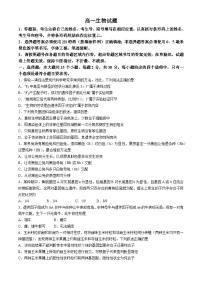 山东省泰安市肥城市2023-2024学年高一下学期4月期中生物试题(无答案)