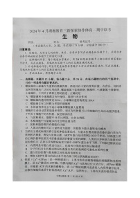 湖南省湖湘教育三新探索协作体2023-2024学年高一下学期4月期中生物试题