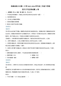 海南省海口市第一中学2023-2024学年高三年级下学期四月月考生物试题A卷（原卷版+解析版）