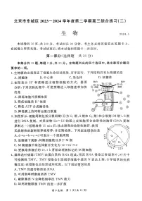 2024届北京市东城区第二学期高三综合练习（二）生物试题+答案（东城区二模）