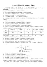 江西师范大学附属中2024届高三下学期5月保温测试生物试题（Word版附答案）