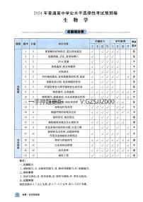 2024年普通高中学业水平选择性考试生物预测卷及参考答案