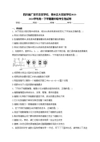 四川省广安市友实学校、邻水正大实验学校2023-2024学年高一下学期期中联考生物试卷(含答案)