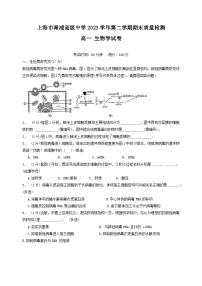 上海市青浦高级中学2023-2024学年高一下学期期末考试生物试卷