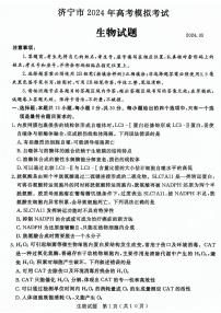 2024济宁高三下学期三模试题生物PDF版含答案