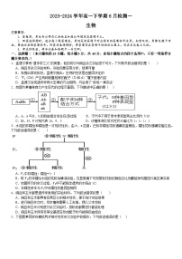 2024许昌高级中学高一下学期6月月考试题生物含解析