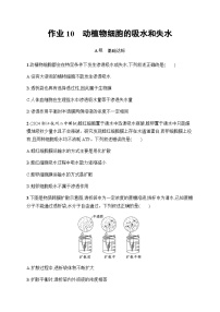 浙科版高考生物一轮复习作业10动植物细胞的吸水和失水含答案