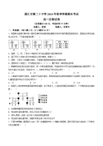 广东省湛江市霞山区2023-2024学年高一下学期7月期末生物试题(无答案)