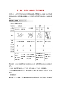 2024届高考生物一轮复习教案第二单元细胞的结构和生命活动第7课时物质出入细胞的方式及影响因素（苏教版）