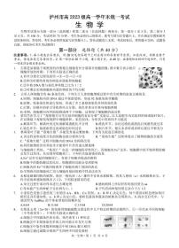 四川省泸州市2023-2024学年高一下学期期末考试生物试题