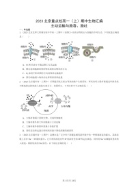 [生物]2023北京重点校高一上学期期中生物真题分类汇编：主动运输与胞吞、胞吐